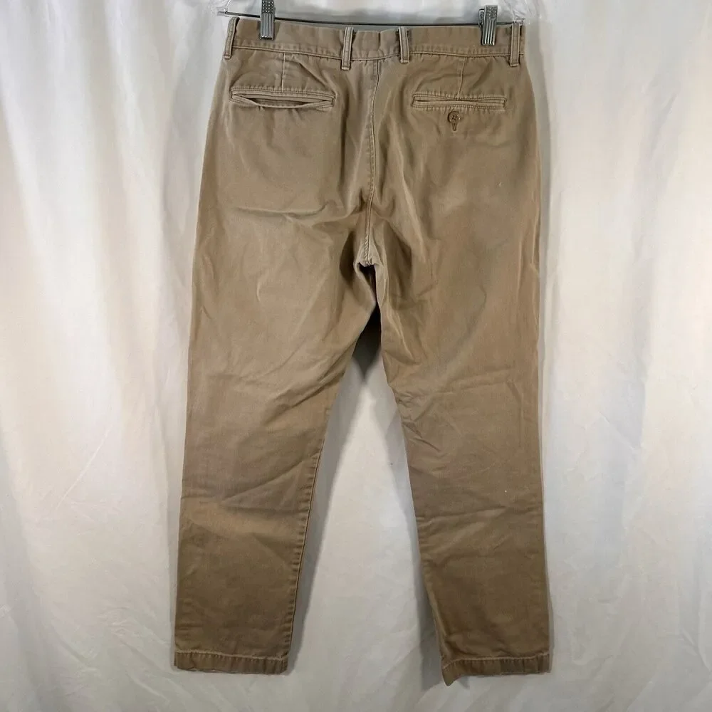 J. Crew Jeans Men's 32x32 Solid Khaki Beige Denim Pockets100% Cotton